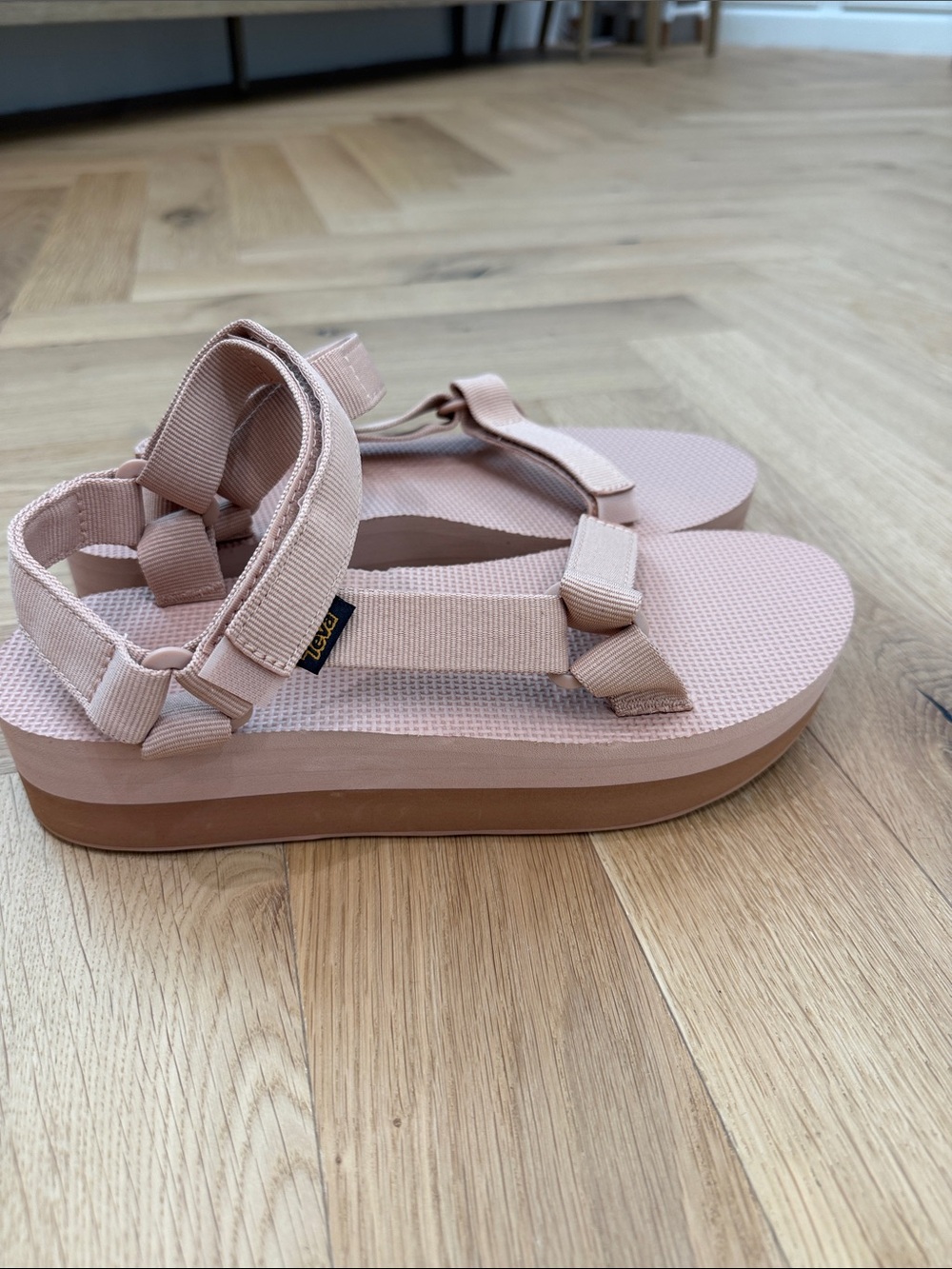 Teva Platform Sandals in Blush Pink